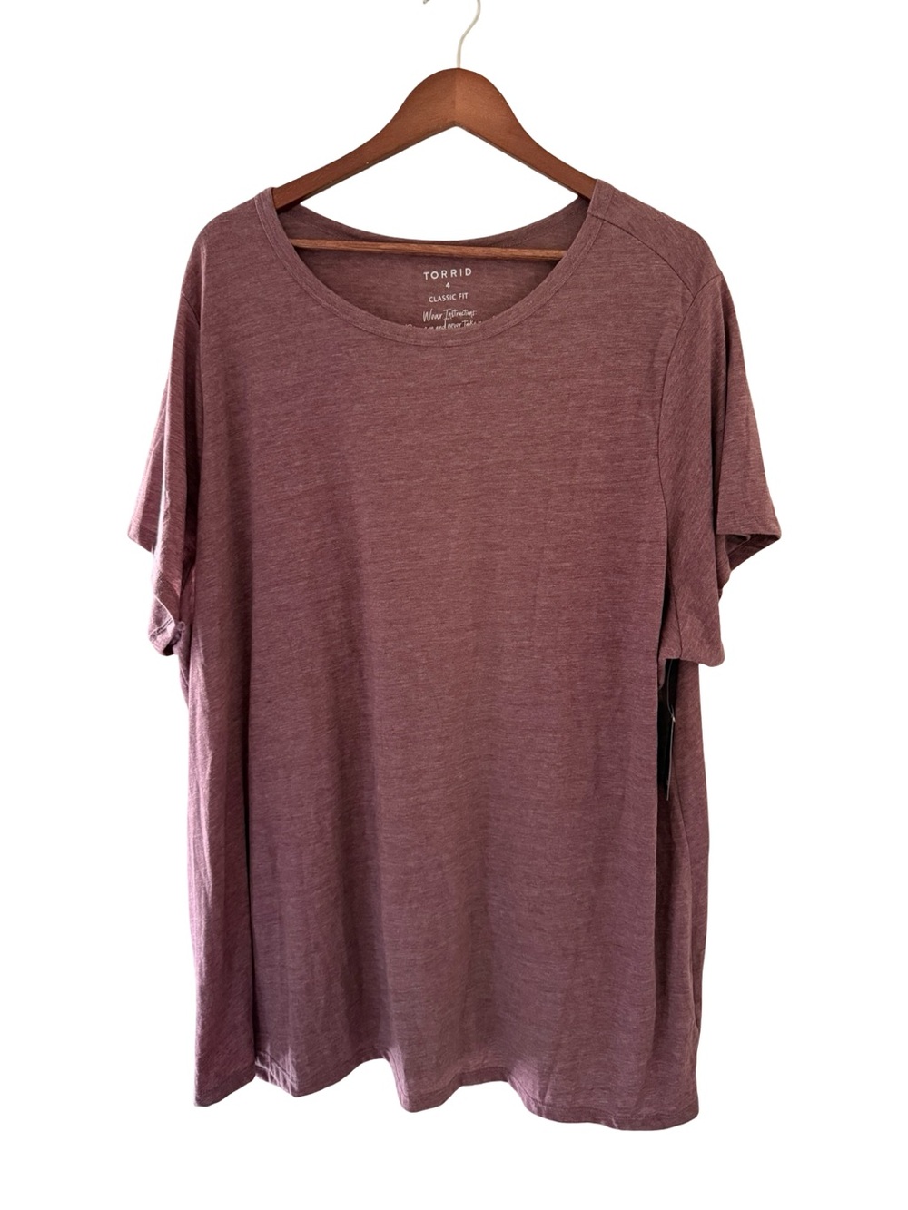 NWT Torrid, Classic Fit Short Sleeve Mauve Pink Tee, Size 4